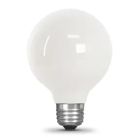 2.5W (25W Replacement) Soft White (2700K) E26 Base G25 Dimmable Frosted Enhance Glass Filament Globe LED Bulb