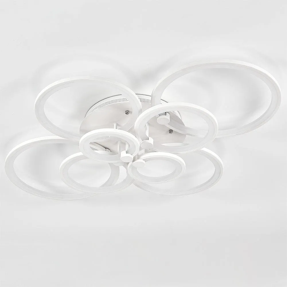 4/6/8 Rings LED Semi-Flush Ceiling Light Dimmable/Non-Dimmable