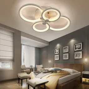 4/6/8 Rings LED Semi-Flush Ceiling Light Dimmable/Non-Dimmable