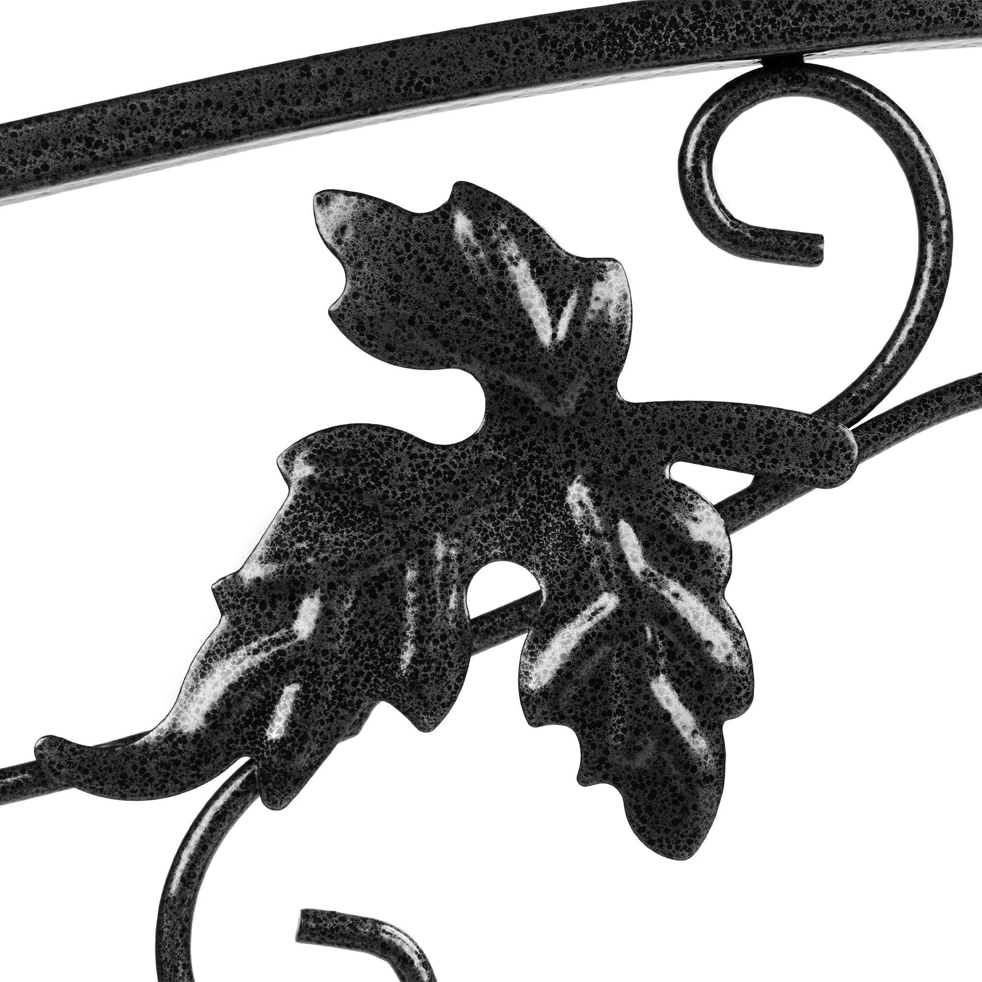 50x29in 3-Panel Handcrafted Wrought Iron Decorative Leaf Fireplace Screen