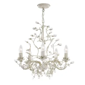 Almandite - 5 Light Chandelier Cream Gold Finish