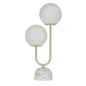 Amalfi Tivoli Table Lamp White & Gold 20x12x52cm LXLTAM159