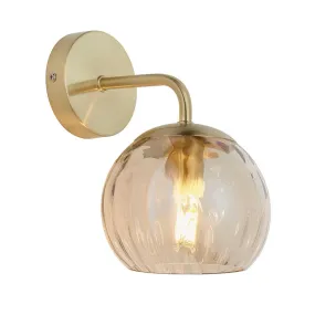 Amber 1Lt Wall Light - Champagne / Brass Finish