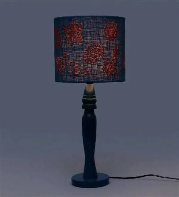 Ambi Motif On Jute Lamp