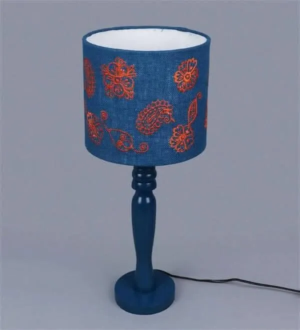 Ambi Motif On Jute Lamp