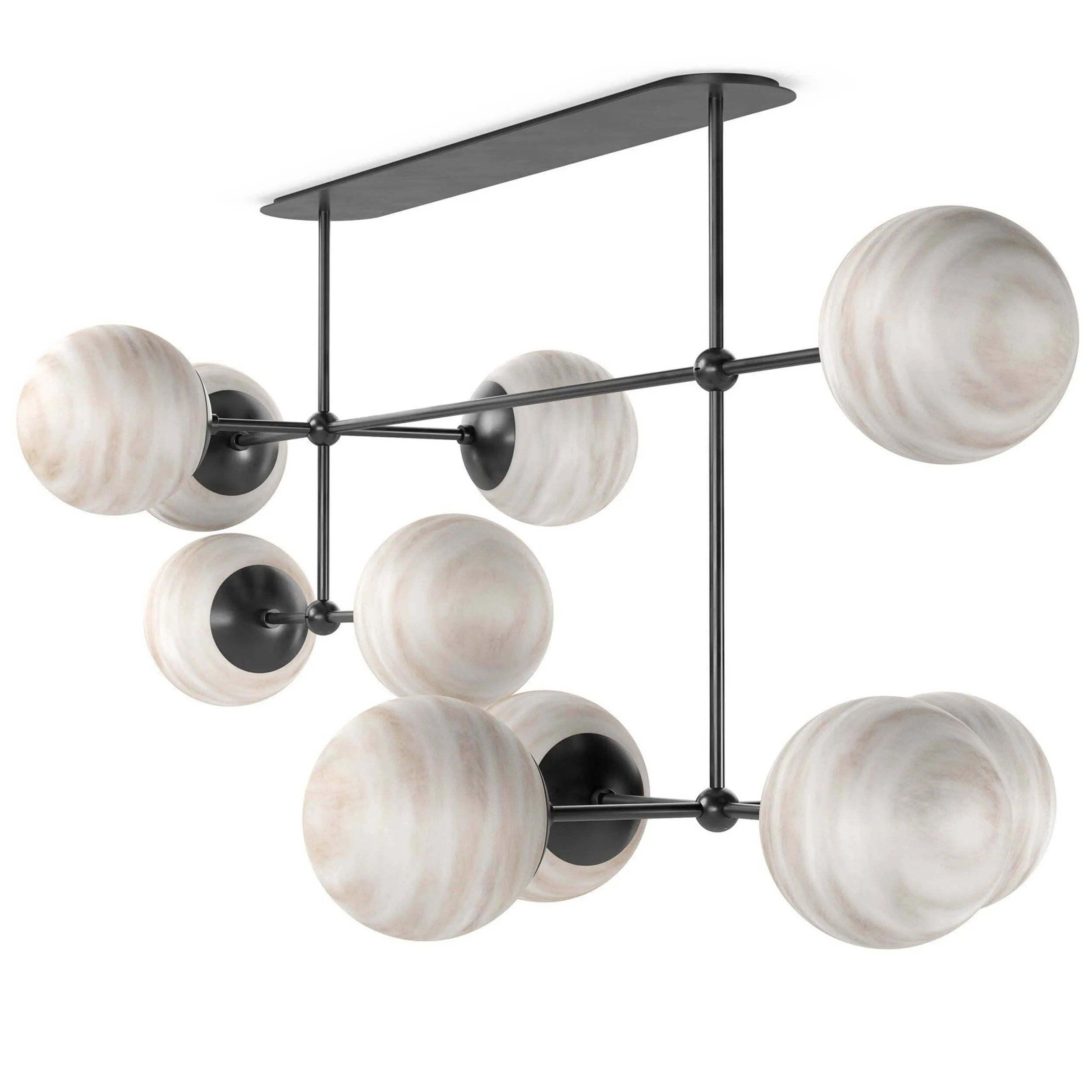 Armstrong Linear Chandelier, Black Gunmetal