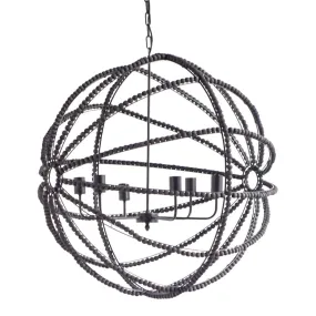 Ava Chandelier Black Metal | Black Wood