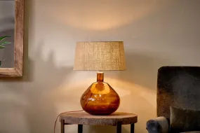 Baba Recycled Glass Lamp - Burnt Amber - Large Wide