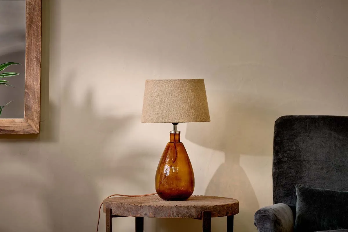 Baba Recycled Glass Lamp - Burnt Amber - Small Tall