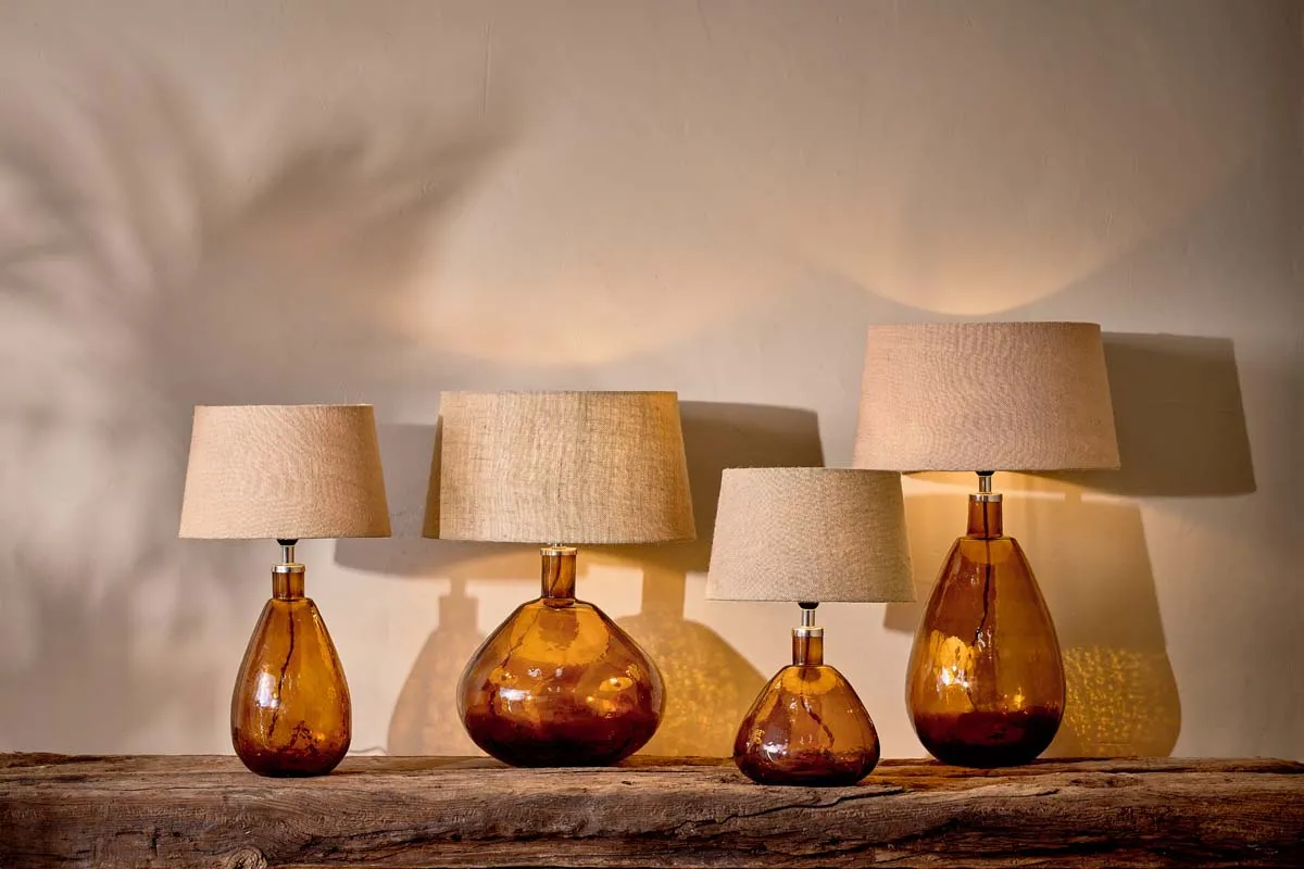 Baba Recycled Glass Lamp - Burnt Amber - Small Tall