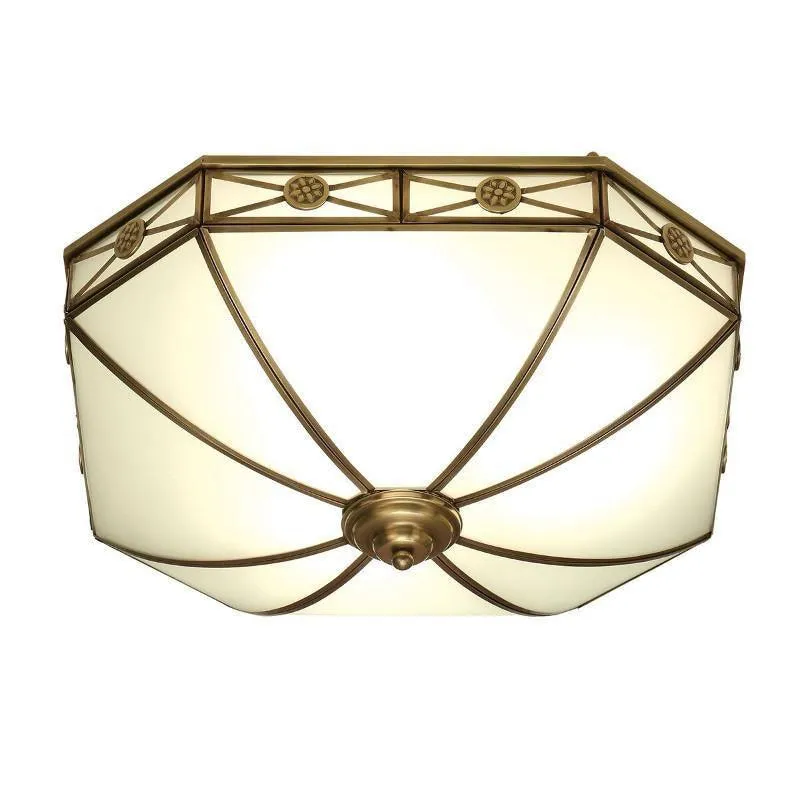 Bannerman Antique Brass 4 Light Flush Ceiling Light