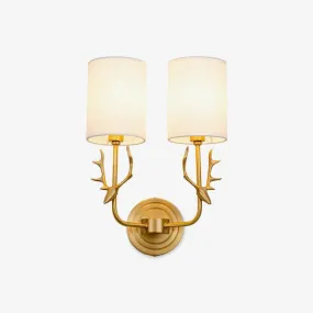 Brass Deer Head Wall Light