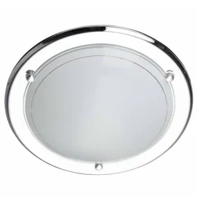 Brilliant 1 Light 40W Miramar Wall & Ceiling Light - Chrome & White | 90191/15