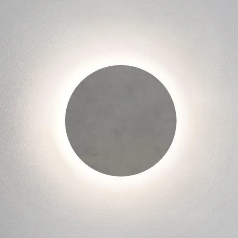 Concrete Minimal Lunar Round LED Wall Light