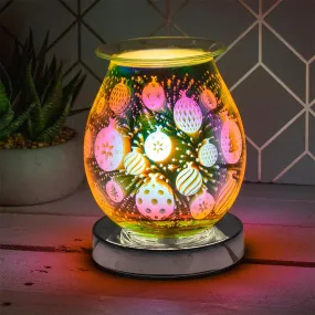 Desire Aroma Touch Lamp 3D Bauble Pattern Silver