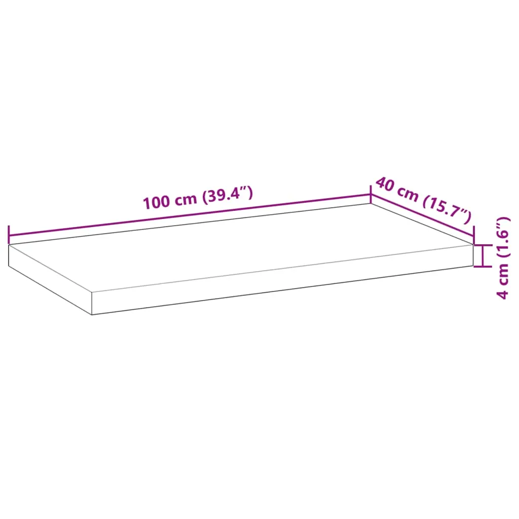 Floating Shelf 100x40x4 cm Untreated Solid Wood Acacia