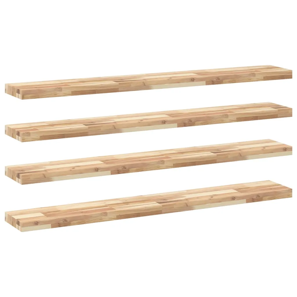 Floating Shelves 4 pcs 140x20x4 cm Untreated Solid Wood Acacia