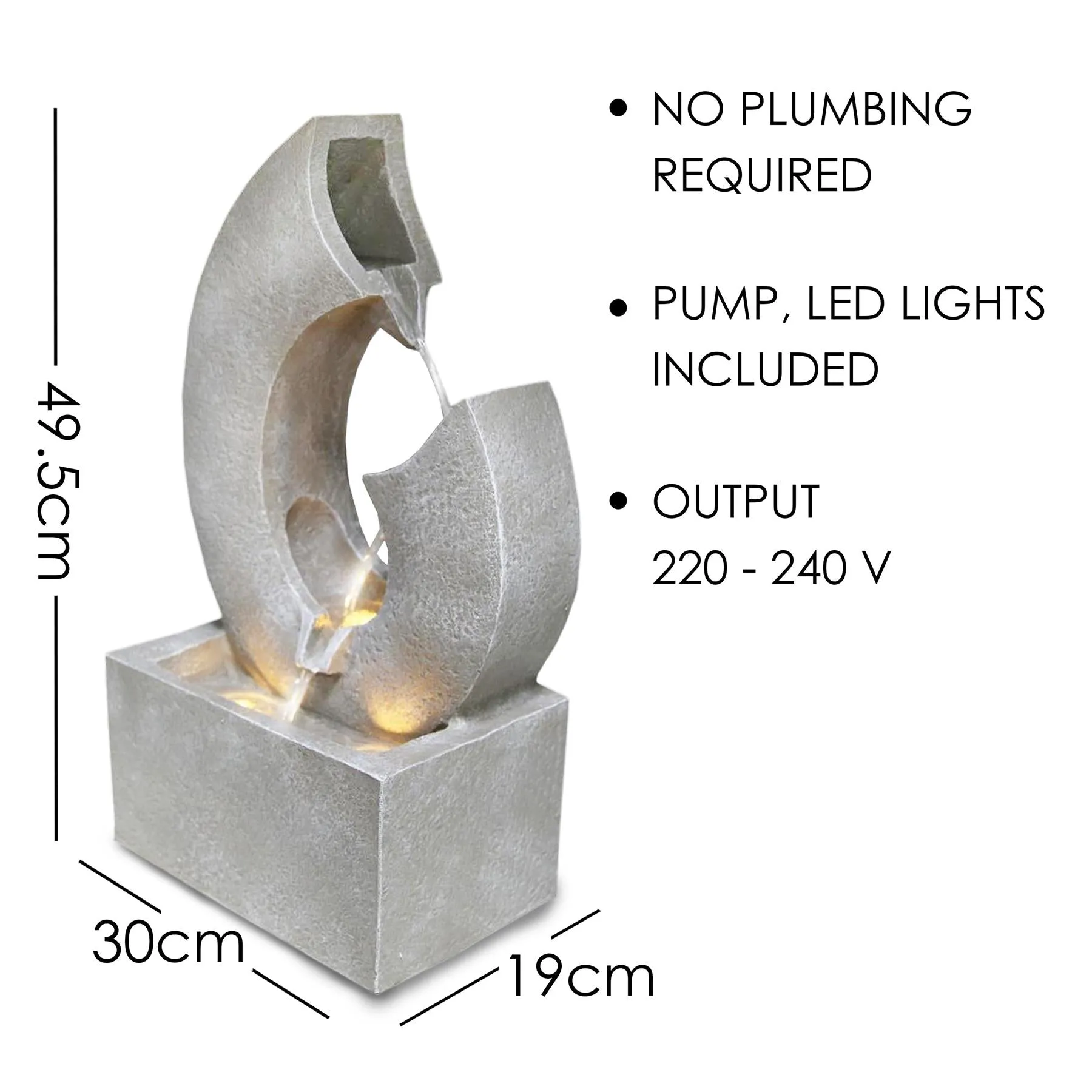 Horn Water Feature Outdoor With LED