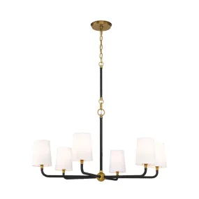 Juniper 6 Light Chandelier - Black & Brass