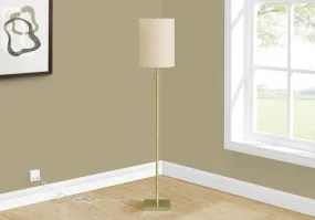 Lighting, 62"h, Brass Metal, Ivory / Cream Shade, Contemporary