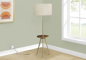 LuxeIllume 63 inch Contemporary Gold Floor Lamp with Ivory Shade