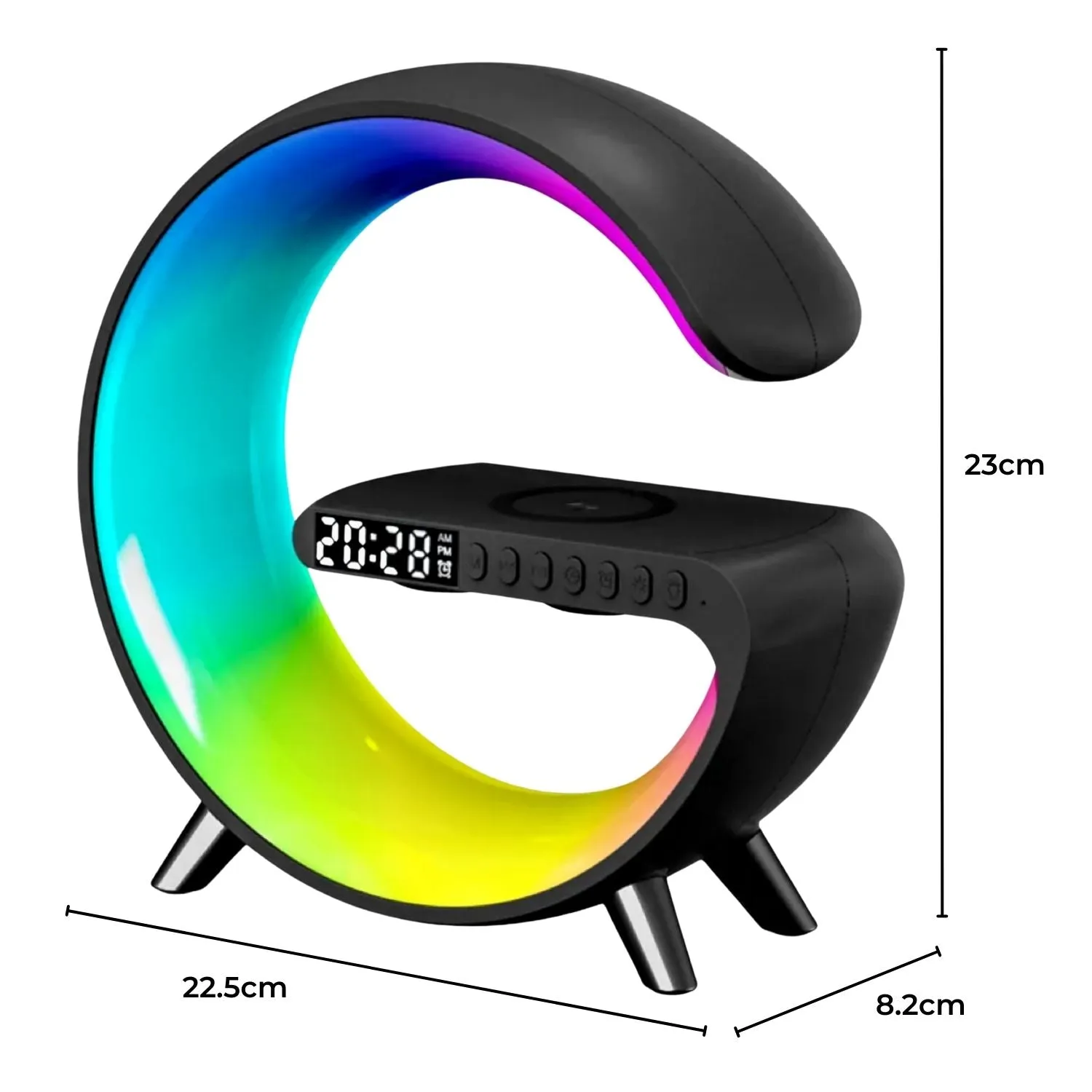 Multifunctional Bedside Lamp with Wireless Charger, Speaker, Clock - VOCTUS