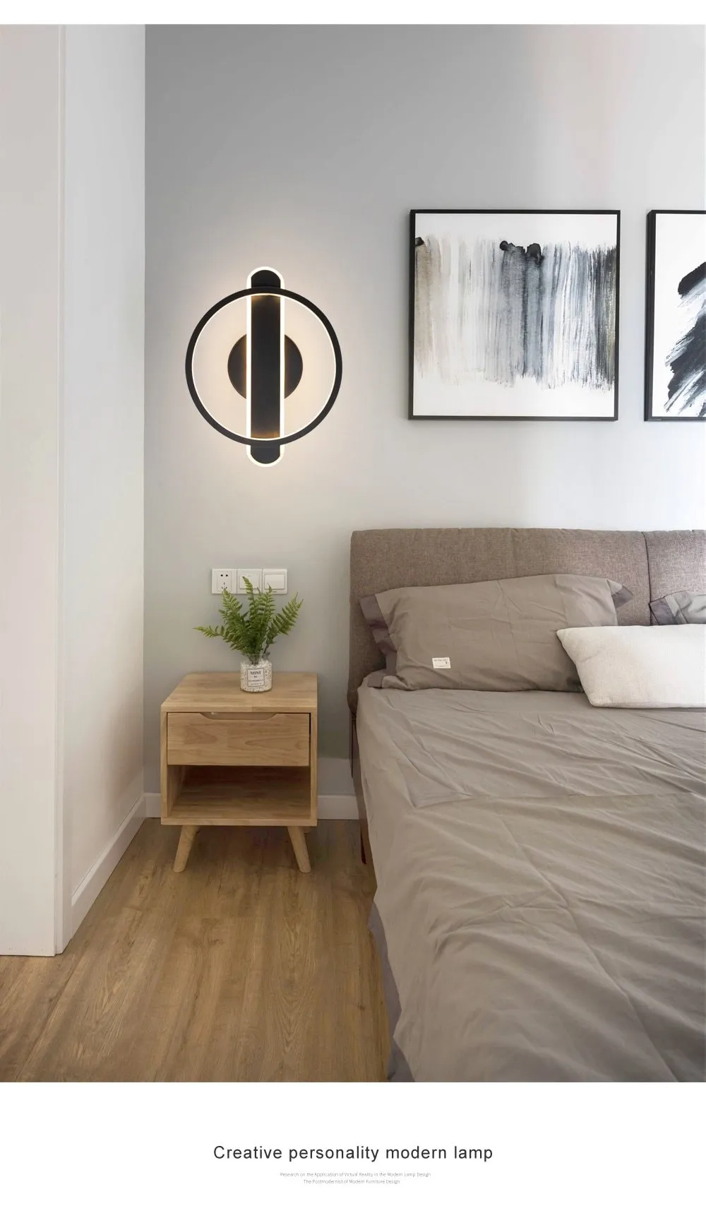 Nordic Minimalist LED Wall Lamp for Living Room & Bedroom