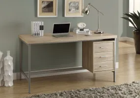 OFFICE SERIES - 60"L / NATURAL WITH SILVER METAL