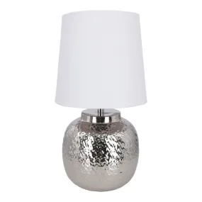 Small Silver Metal Table Lamp