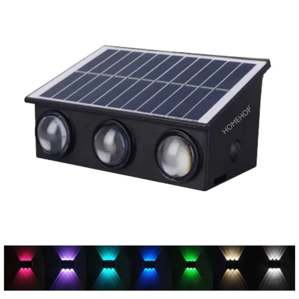 Solar Decoration LED Lights Outdoor Wall Lamp Waterproof For Home, Garden, Fence, Stair (RGB Light, ABS)