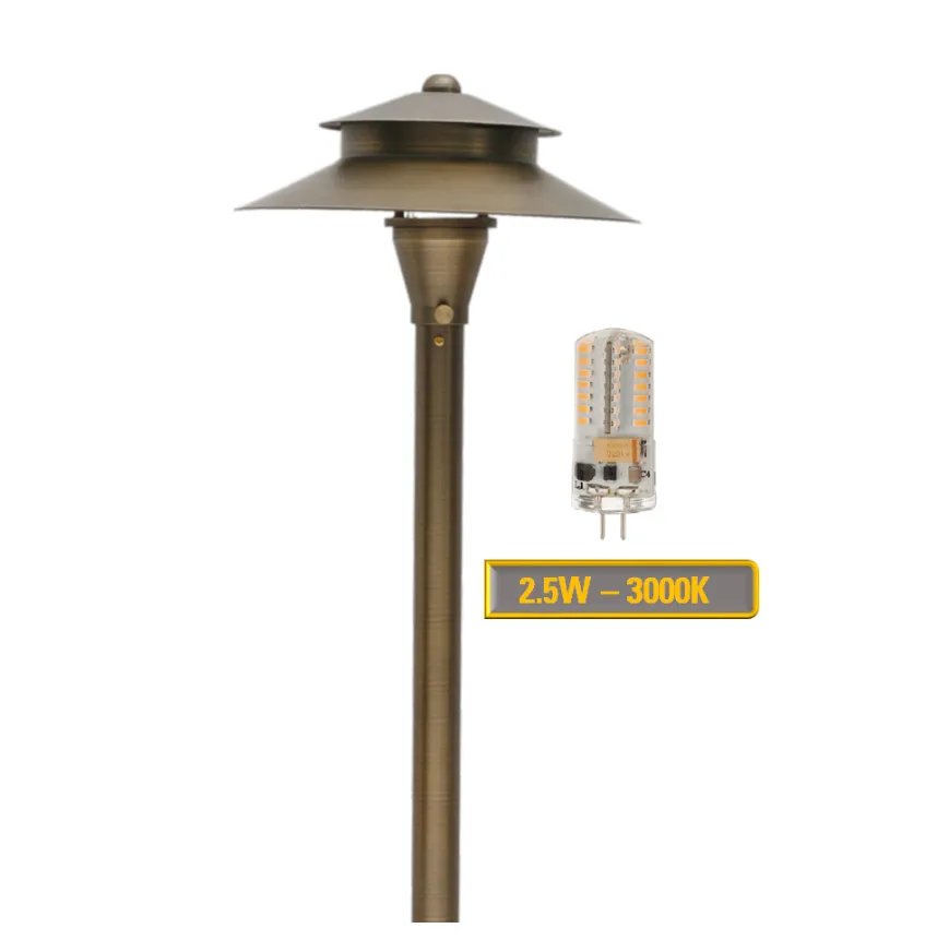 Spectra Solid Brass  Two Tiered Pathway Light Antique Bronze