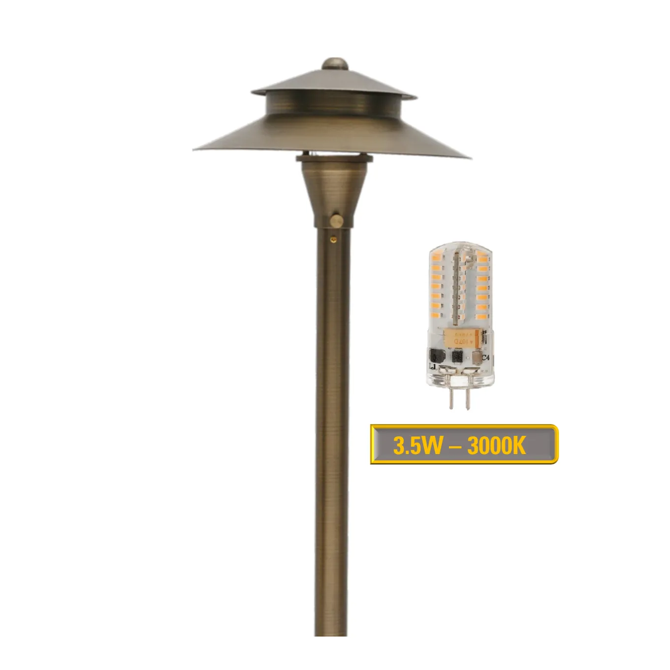 Spectra Solid Brass  Two Tiered Pathway Light Antique Bronze