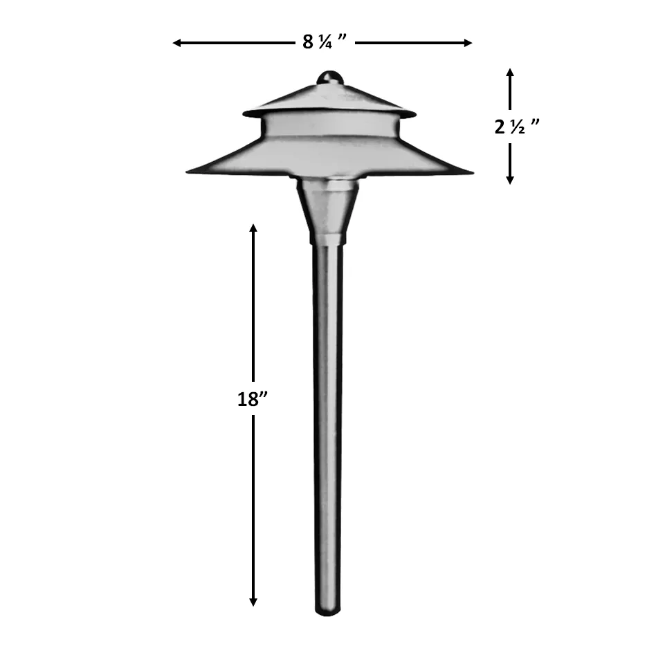 Spectra Solid Brass  Two Tiered Pathway Light Antique Bronze